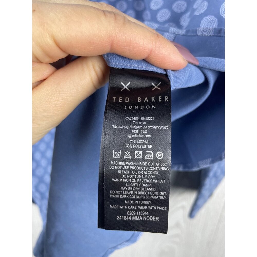 Ted Baker Geometric Medallion Print Noder Tillnow Button Up Shirt Men's 4 NWT - Picture 7 of 10